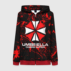 Толстовка на молнии женская Umbrella Corporation, цвет: 3D-красный