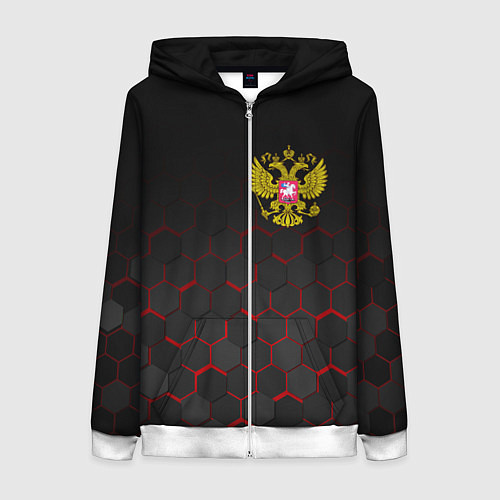 Женская толстовка на молнии РОССИЯ / 3D-Белый – фото 1