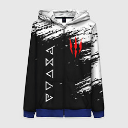 Толстовка на молнии женская ВЕДЬМАК, цвет: 3D-синий