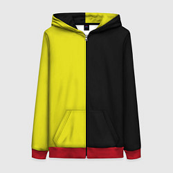 Толстовка на молнии женская BLACK YELLOW, цвет: 3D-красный