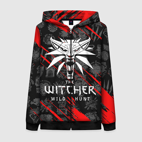 Женская толстовка на молнии ВЕДЬМАК / 3D-Черный – фото 1