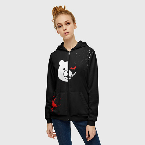 Женская толстовка на молнии Monocuma / 3D-Черный – фото 3