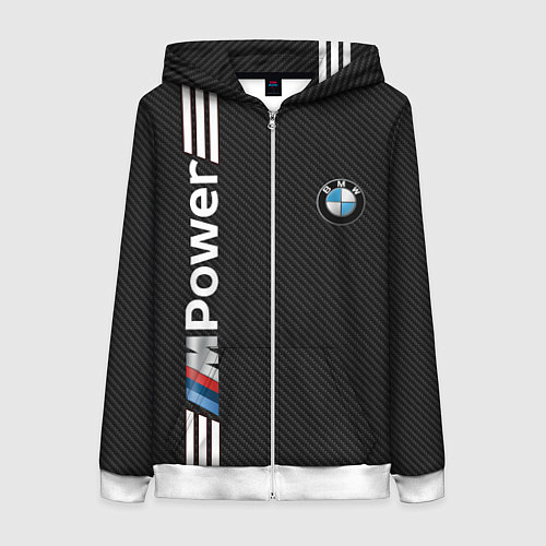 Женская толстовка на молнии BMW CARBON / 3D-Белый – фото 1