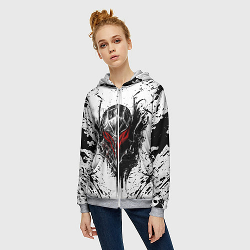 Женская толстовка на молнии BERSERK / 3D-Меланж – фото 3