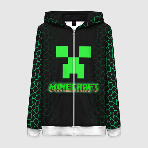 Женская толстовка на молнии Minecraft / 3D-Белый – фото 1