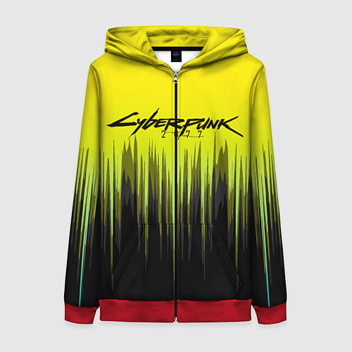 Женская толстовка на молнии CYBERPUNK 2077 / 3D-Красный – фото 1