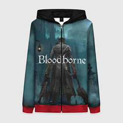 Толстовка на молнии женская Bloodborne, цвет: 3D-красный