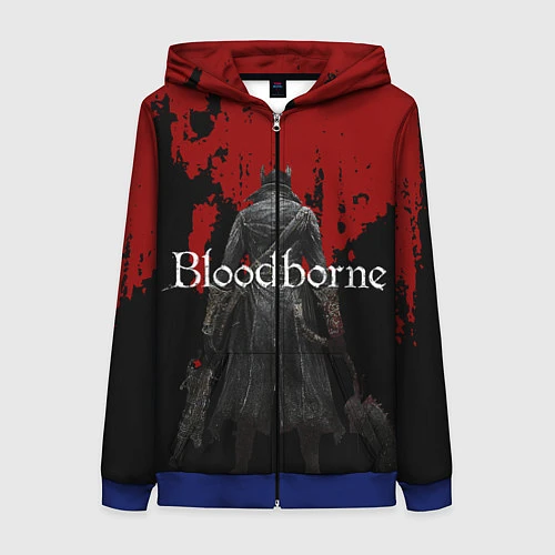 Женская толстовка на молнии Bloodborne / 3D-Синий – фото 1