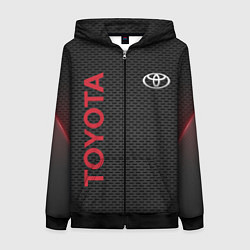 Толстовка на молнии женская TOYOTA, цвет: 3D-черный