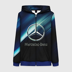 Толстовка на молнии женская Mercedes, цвет: 3D-синий