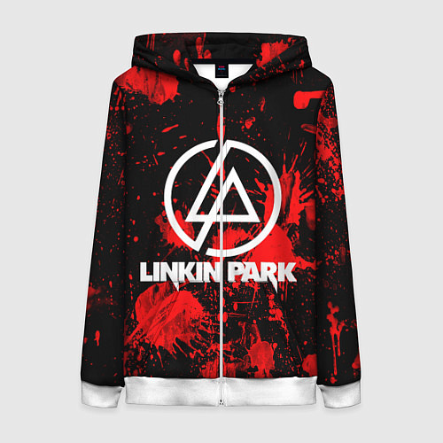 Женская толстовка на молнии Linkin Park / 3D-Белый – фото 1