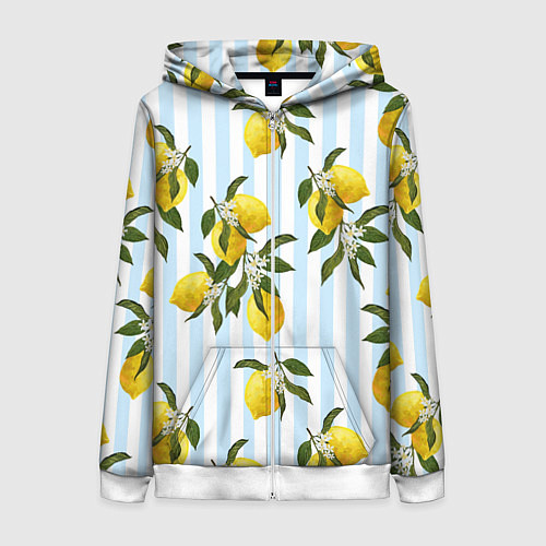 Женская толстовка на молнии Лимоны / 3D-Белый – фото 1