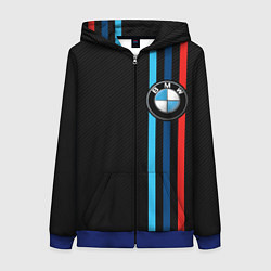 Толстовка на молнии женская BMW M SPORT CARBON, цвет: 3D-синий