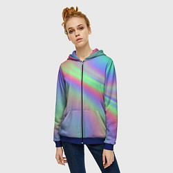 Толстовка на молнии женская Gradient vinyl, цвет: 3D-синий — фото 2