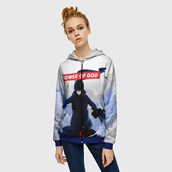 Толстовка на молнии женская БАШНЯ БОГА, цвет: 3D-синий — фото 2