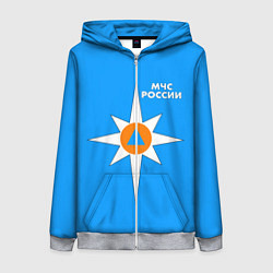 Толстовка на молнии женская МЧС России, цвет: 3D-меланж