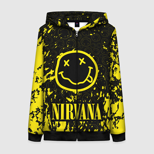 Женская толстовка на молнии NIRVANA / 3D-Черный – фото 1