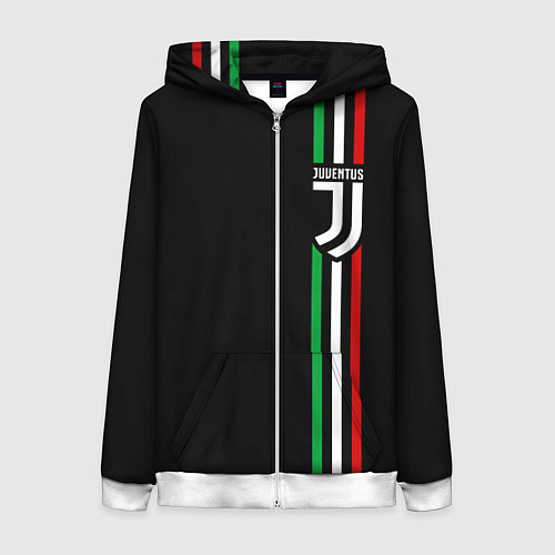 Женская толстовка на молнии JUVENTUS / 3D-Белый – фото 1