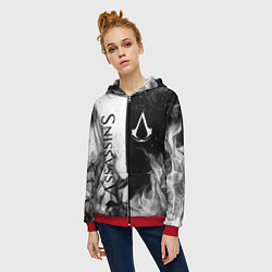 Толстовка на молнии женская ASSASSINS CREED, цвет: 3D-красный — фото 2