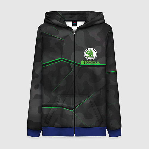 Женская толстовка на молнии SKODA / 3D-Синий – фото 1