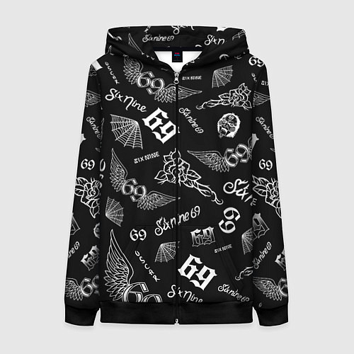 Женская толстовка на молнии 6IX9INE / 3D-Черный – фото 1