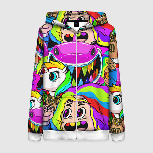 Женская толстовка на молнии 6IX9INE / 3D-Белый – фото 1