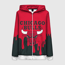 Толстовка на молнии женская Chicago Bulls, цвет: 3D-белый