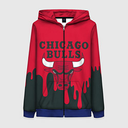 Толстовка на молнии женская Chicago Bulls, цвет: 3D-синий