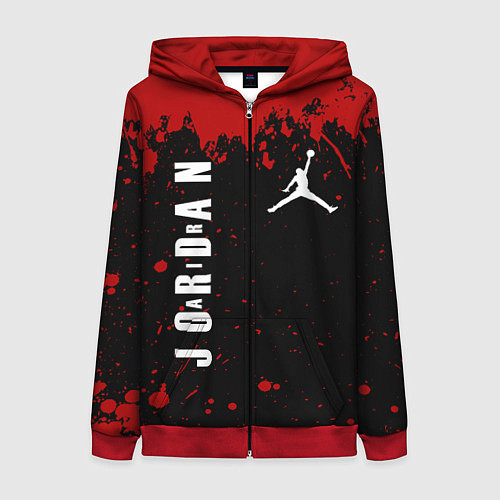 Женская толстовка на молнии MICHAEL JORDAN AIR / 3D-Красный – фото 1