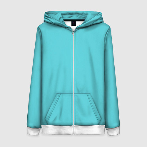 Женская толстовка на молнии Бирюза / 3D-Белый – фото 1