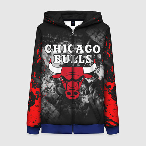 Женская толстовка на молнии CHICAGO BULLS / 3D-Синий – фото 1