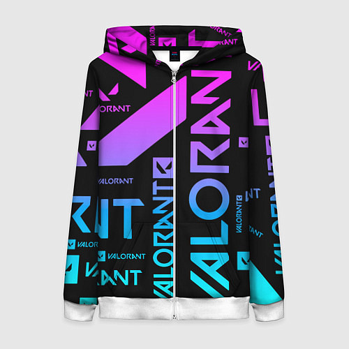 Женская толстовка на молнии Valorant / 3D-Белый – фото 1