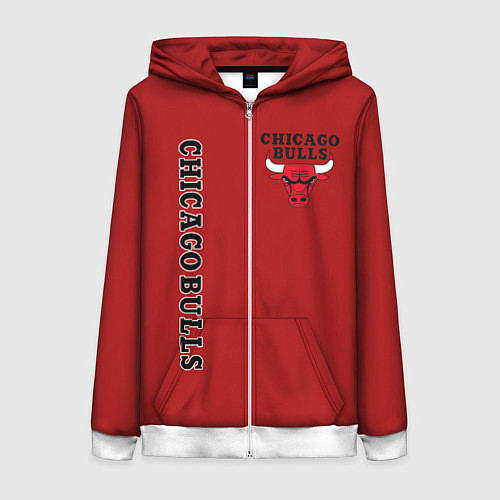 Женская толстовка на молнии CHICAGO BULLS / 3D-Белый – фото 1