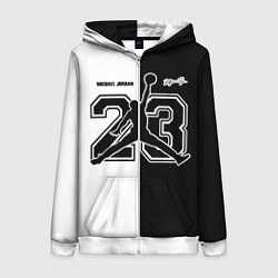 Толстовка на молнии женская Michael Jordan 23, цвет: 3D-белый