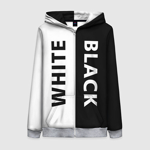 Женская толстовка на молнии BLACK & WHITE / 3D-Меланж – фото 1