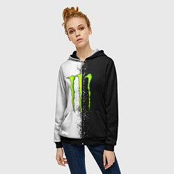 Толстовка на молнии женская MONSTER ENERGY, цвет: 3D-черный — фото 2
