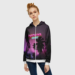 Толстовка на молнии женская HOTLINE MIAMI, цвет: 3D-белый — фото 2