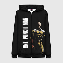 Толстовка на молнии женская One Punch Man, цвет: 3D-черный