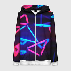 Толстовка на молнии женская ABSTRACTION NEON, цвет: 3D-белый