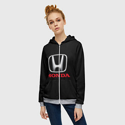 Толстовка на молнии женская HONDA, цвет: 3D-меланж — фото 2