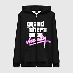 Толстовка на молнии женская GTA VICE CITY, цвет: 3D-черный