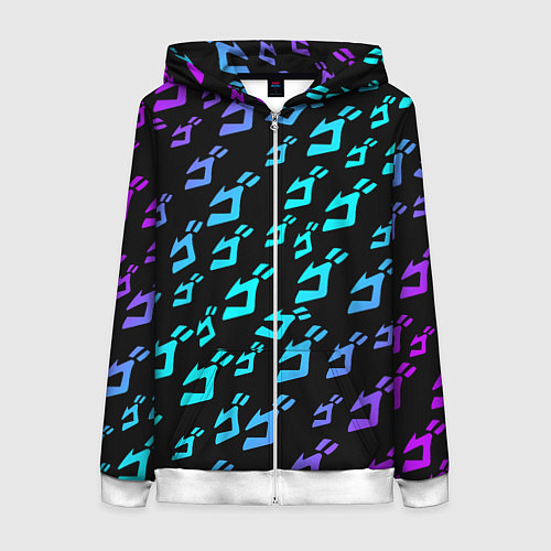 Женская толстовка на молнии JOJOS BIZARRE ADVENTURE / 3D-Белый – фото 1