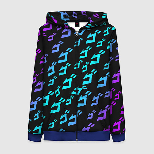 Женская толстовка на молнии JOJOS BIZARRE ADVENTURE / 3D-Синий – фото 1