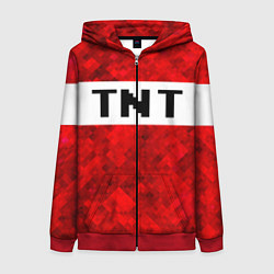 Толстовка на молнии женская Minecraft, цвет: 3D-красный