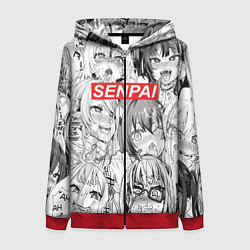 Толстовка на молнии женская SENPAI, цвет: 3D-красный