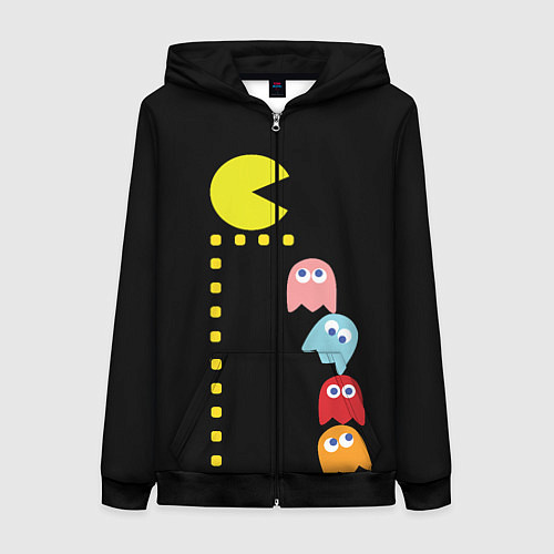 Женская толстовка на молнии Pac-man / 3D-Черный – фото 1