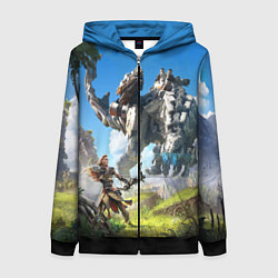 Толстовка на молнии женская HORIZON ZERO DAWN, цвет: 3D-черный