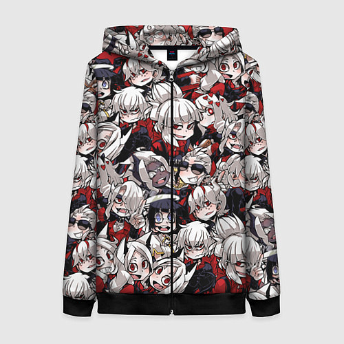 Женская толстовка на молнии Helltaker / 3D-Черный – фото 1