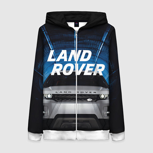 Женская толстовка на молнии LAND ROVER / 3D-Белый – фото 1