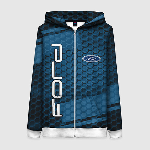 Женская толстовка на молнии FORD / 3D-Белый – фото 1